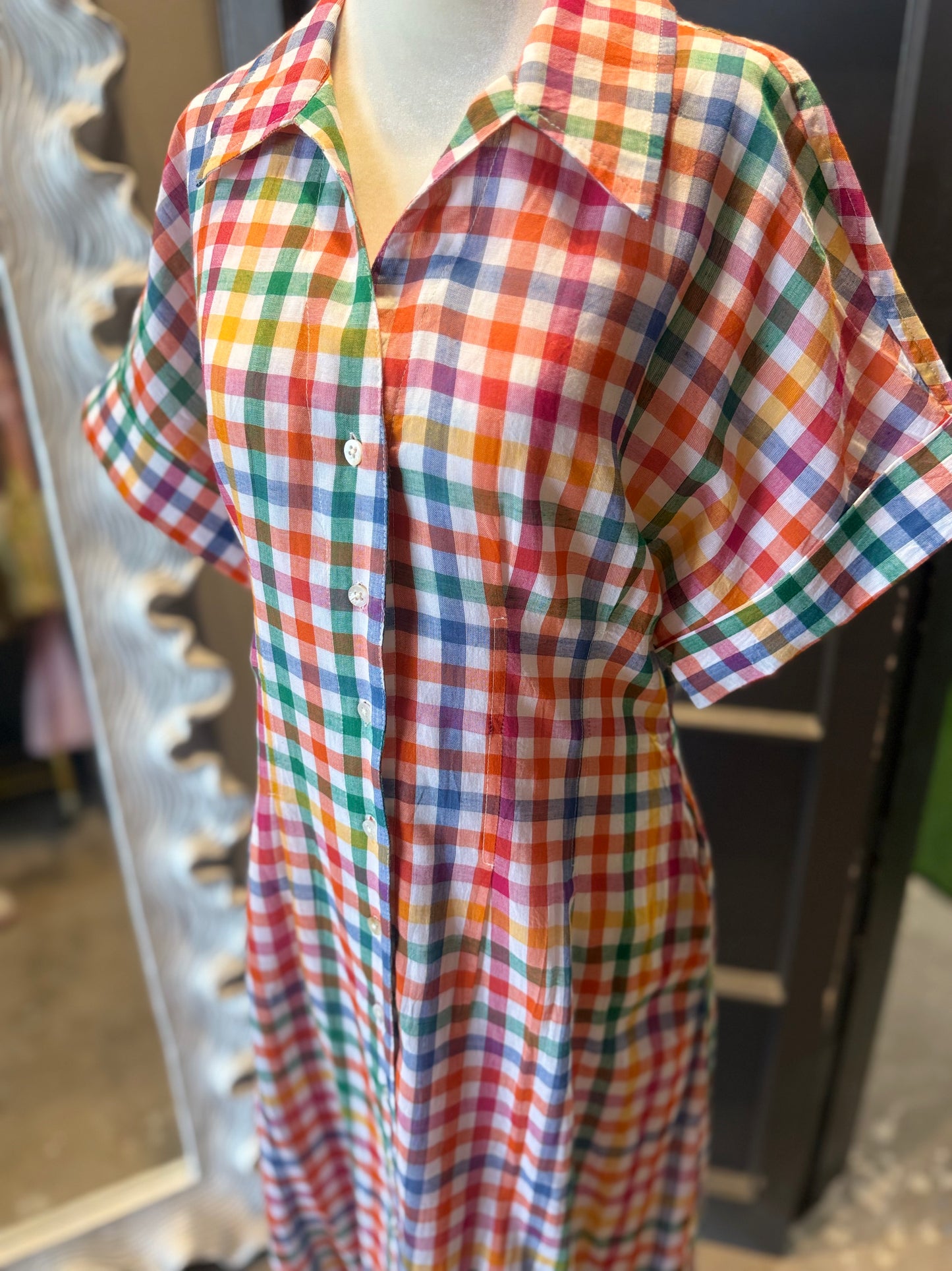 Rainbow Checkered Dress
