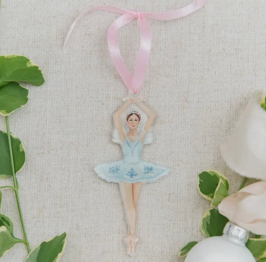 Snow Queen Ballerina Nutcracker Water Color Ornament