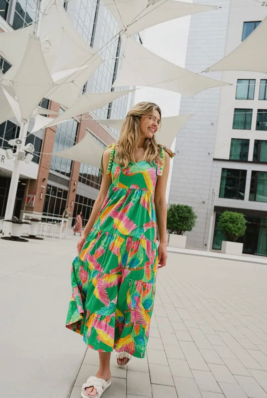 Tropical Bird Maxi Dress