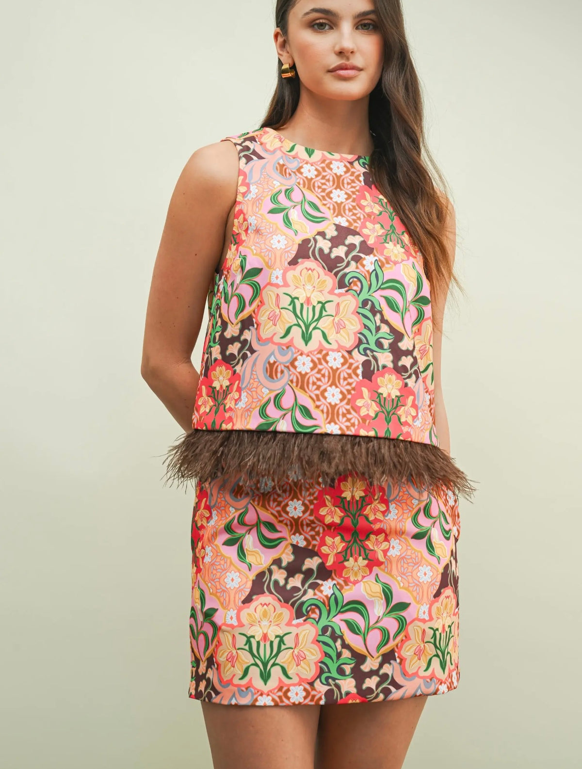 Sarai Feather Skirt Set