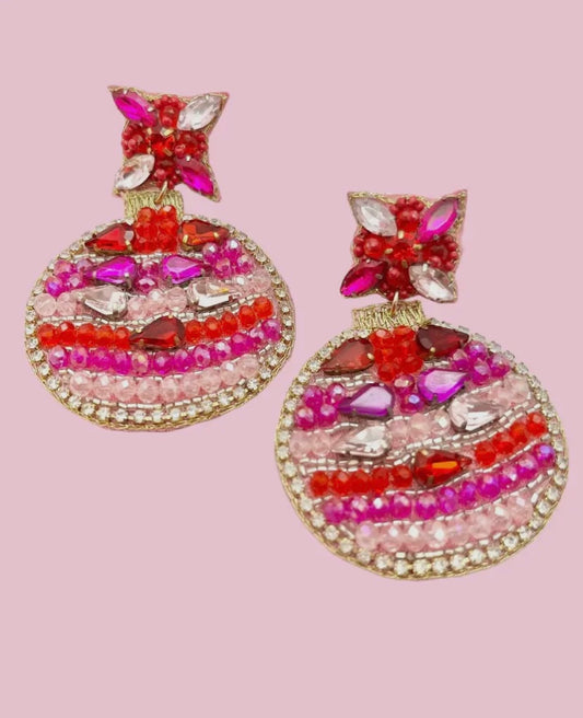 Pink Ornament Earrings