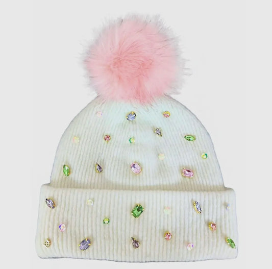 Crystal Pom Pom Beanie- Brianna Cannon