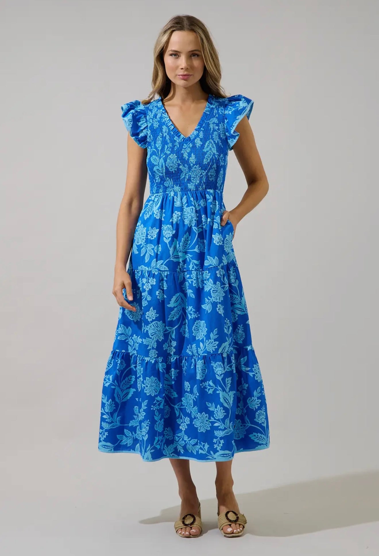 Sunfire Tiered Midi Dress Persa Floral