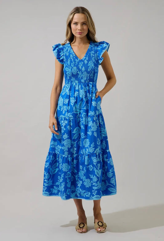 Sunfire Tiered Midi Dress Persa Floral
