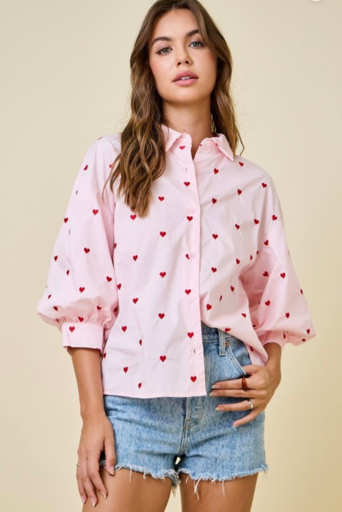 Valentine Hearts Button Down
