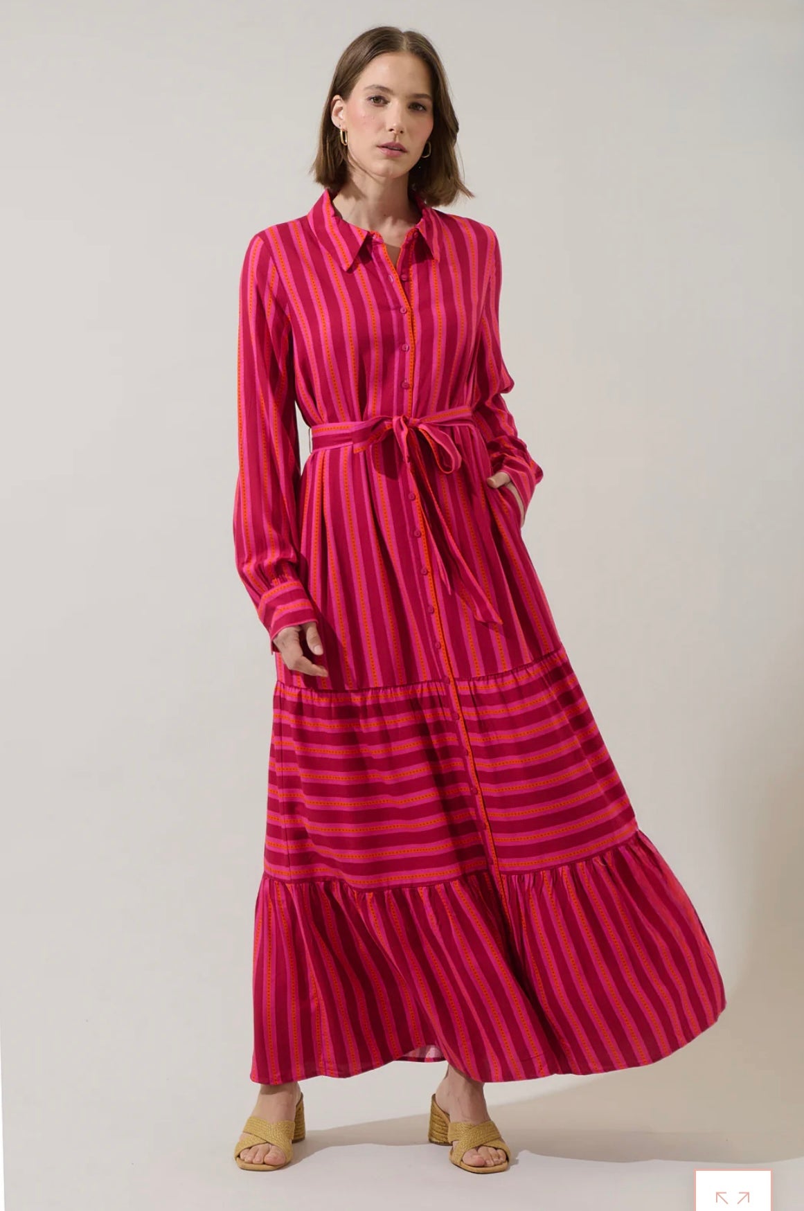 Clarisa Stripes Sofia Button Down
Maxi Dress