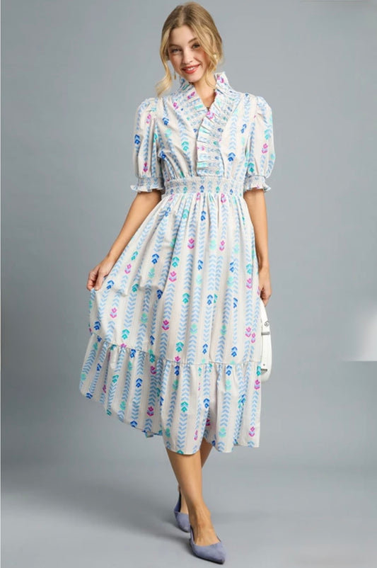 Mya Dress- Off White Mix