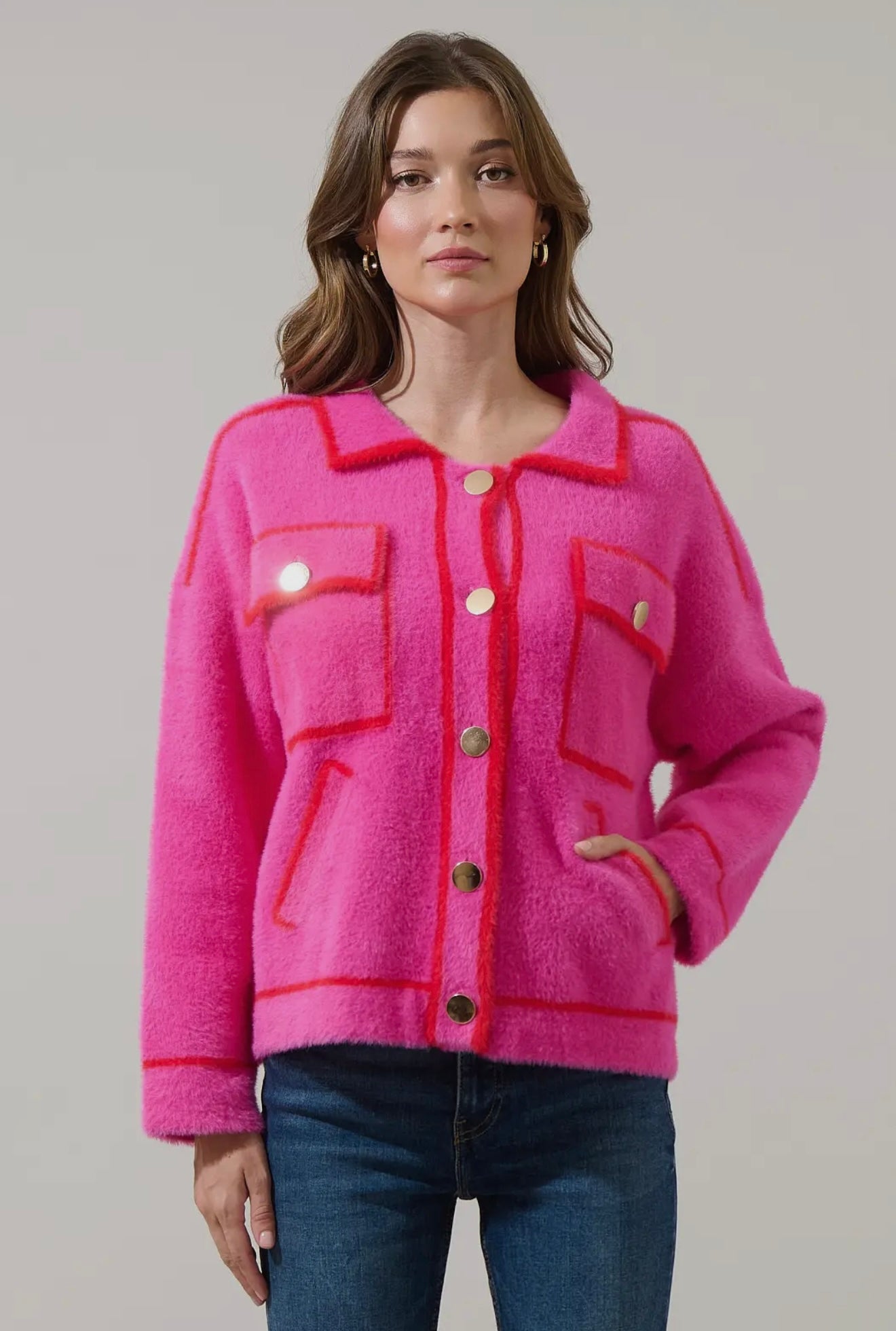 Menley Eyelash Contrast Jacket