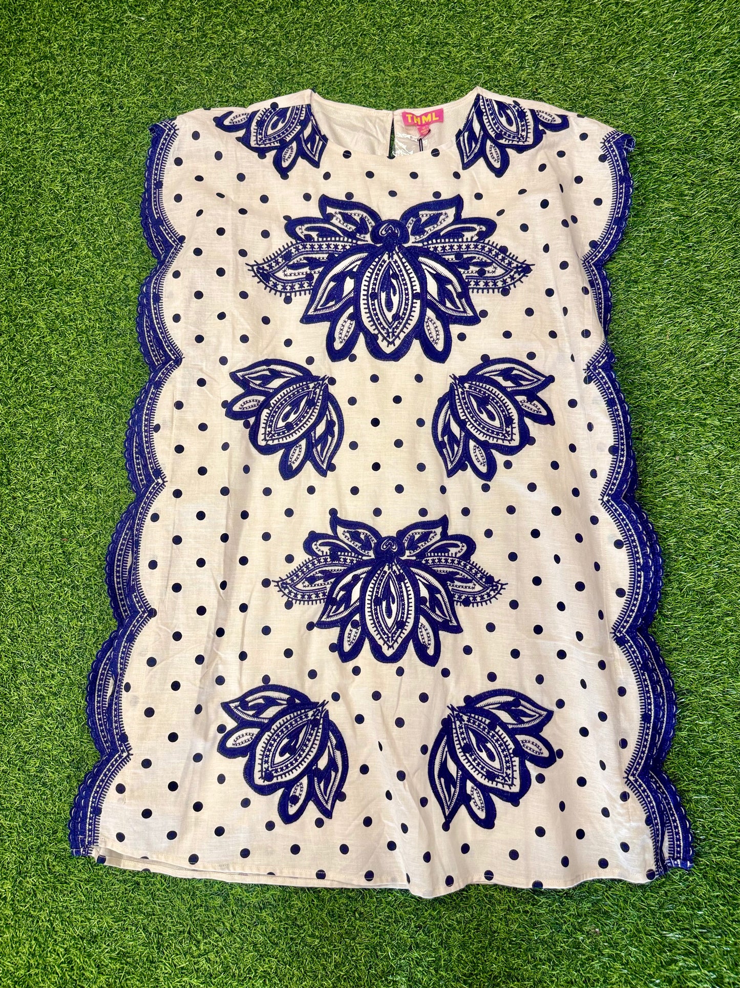THML Blue Willow Scallop Dress