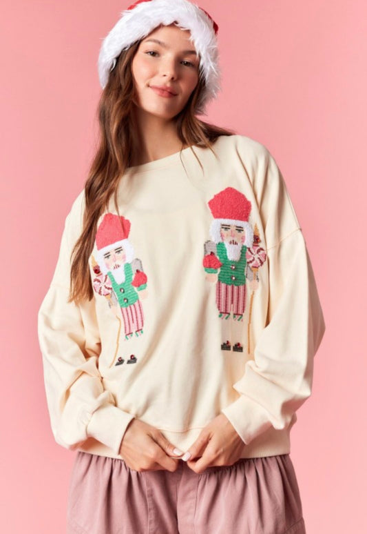 Cross Stitch Nutcracker Sweater
