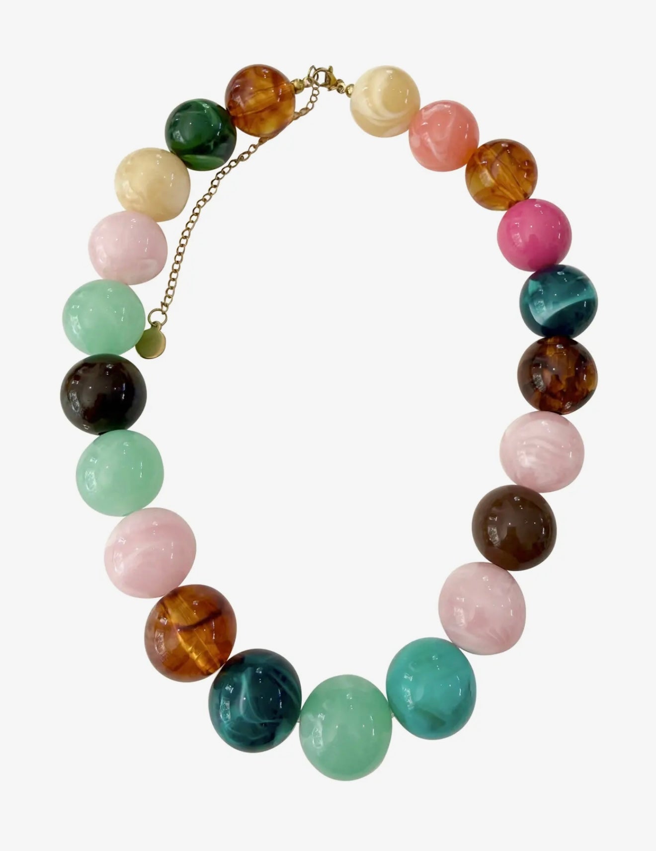Dora Chunky Beaded Necklace - Pink Mix