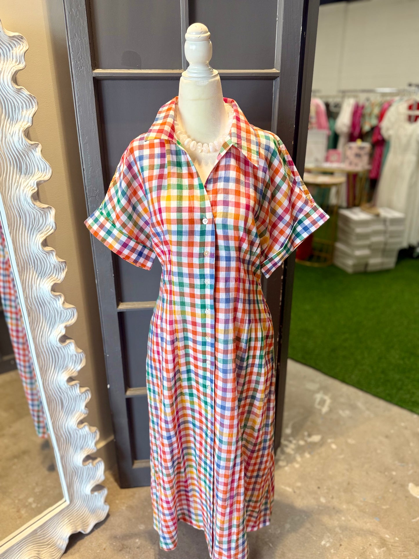 Rainbow Checkered Dress