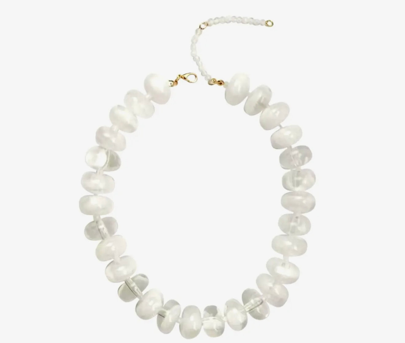 Bailey Chunky Beaded Necklace-Clear