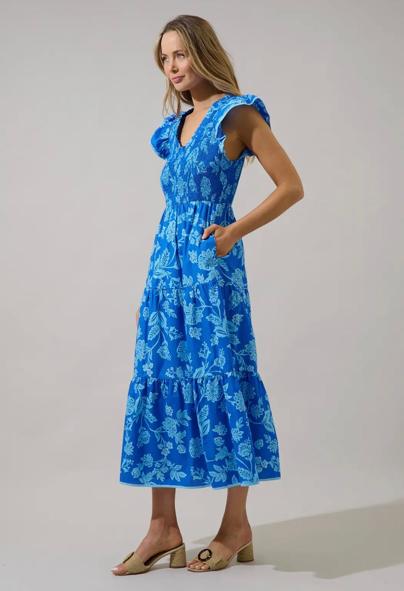 Sunfire Tiered Midi Dress Persa Floral