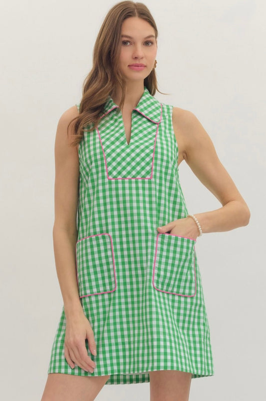 Bailey Green Gingham Dress