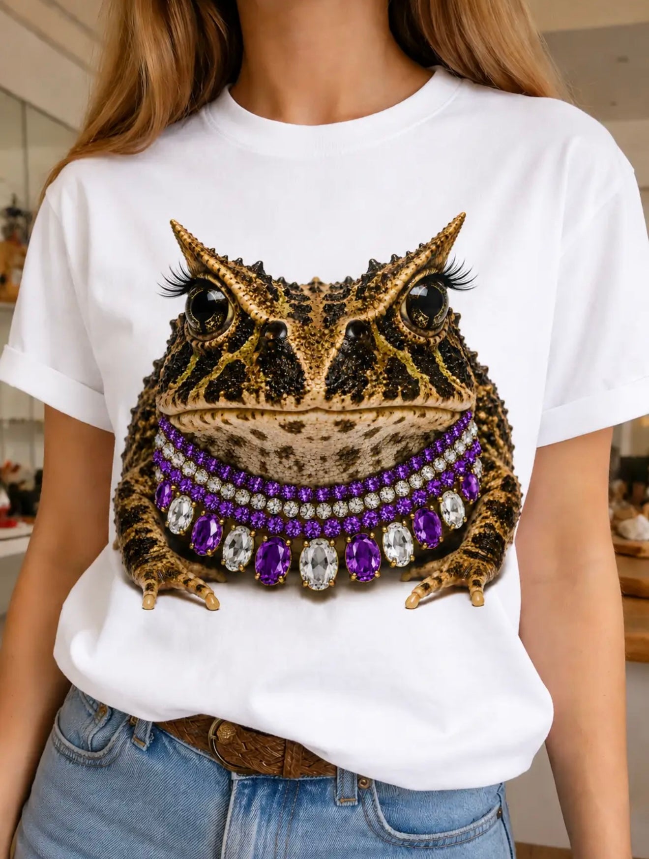 Jeweled Horned Frog Tshirt- White