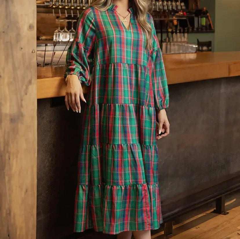 Plaid About You Midi Dress