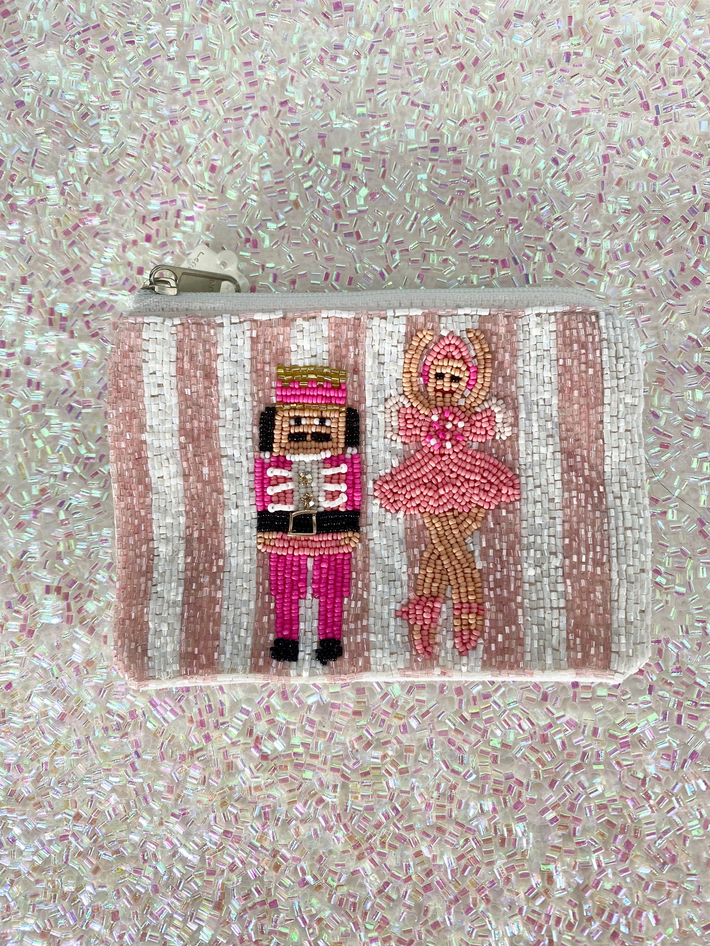 Striped Nutcracker Ballerina Coin Purse