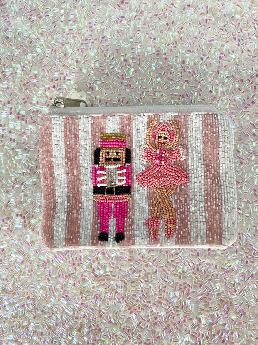 Striped Nutcracker Ballerina Coin Purse