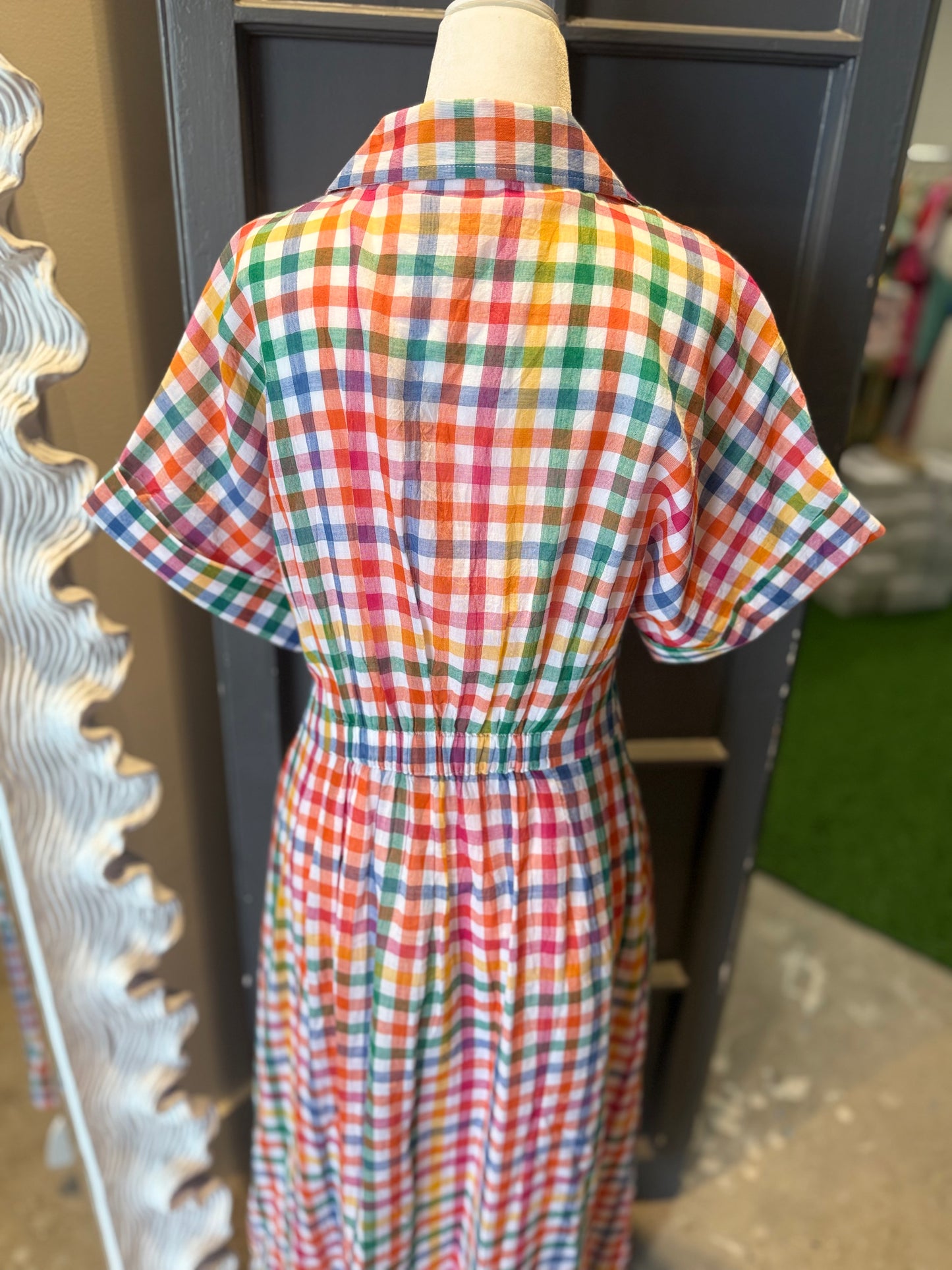Rainbow Checkered Dress