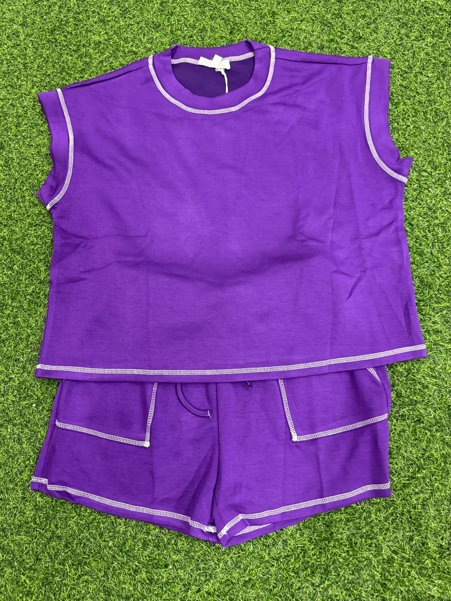 Purple Contrast Stitch Gameday Lounge Set