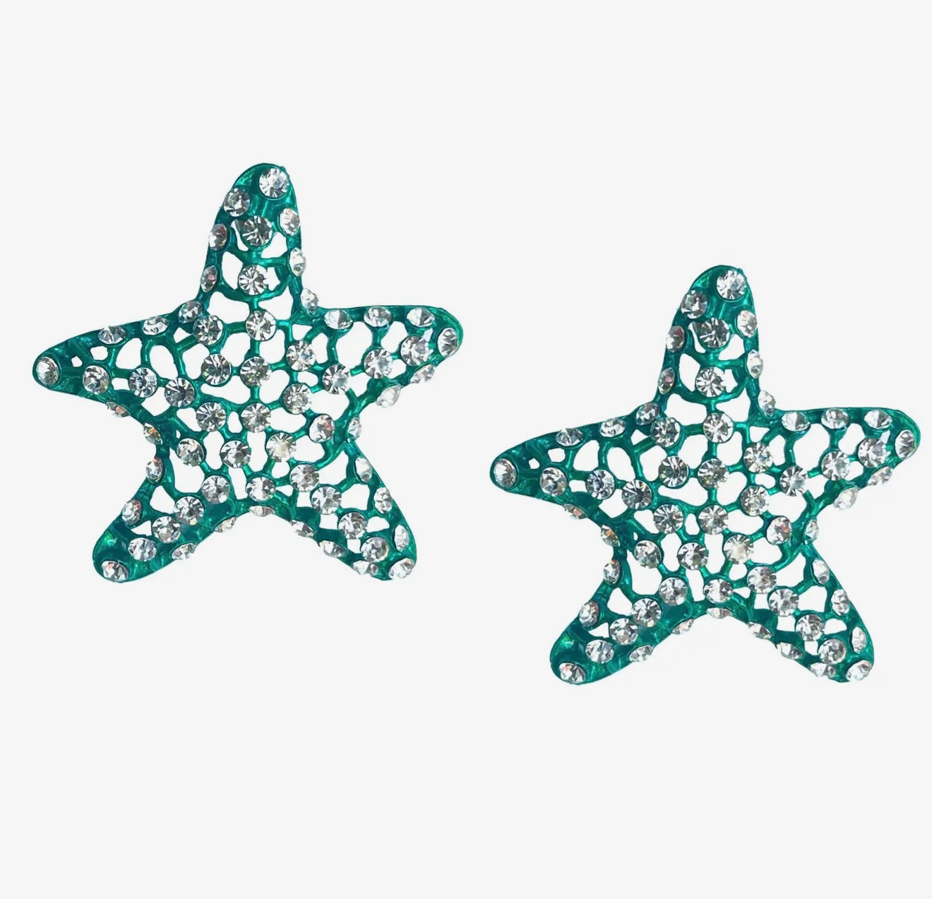 Rhinestone Starfish
Statement Earrings