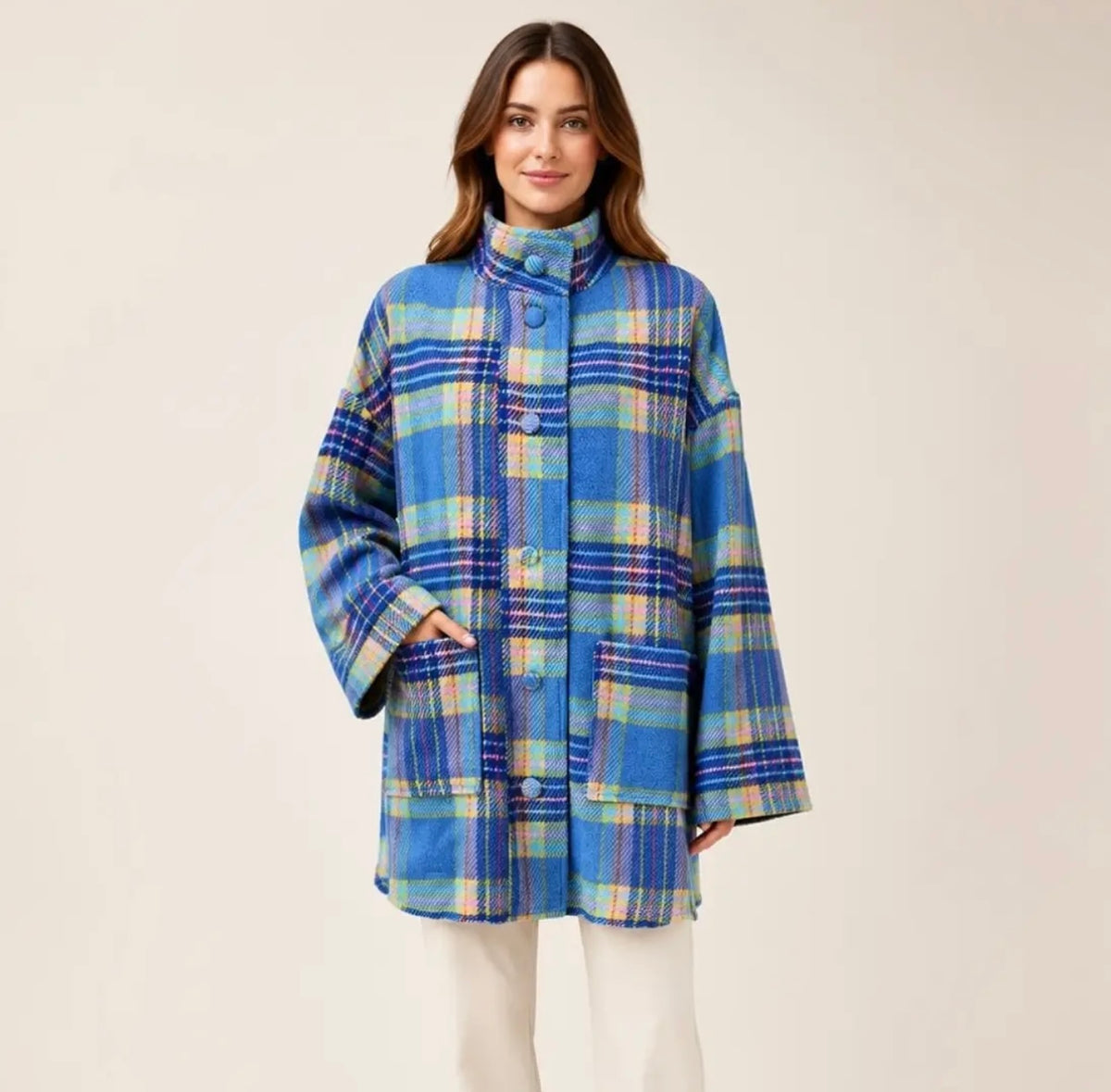 Blue Plaid Casey Coat