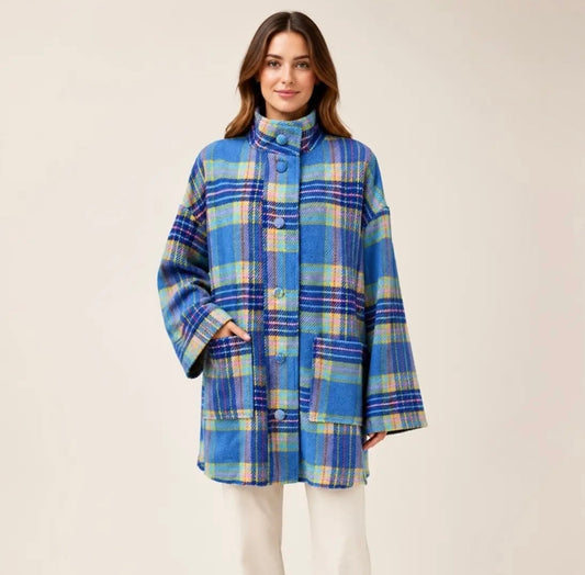 Blue Plaid Casey Coat