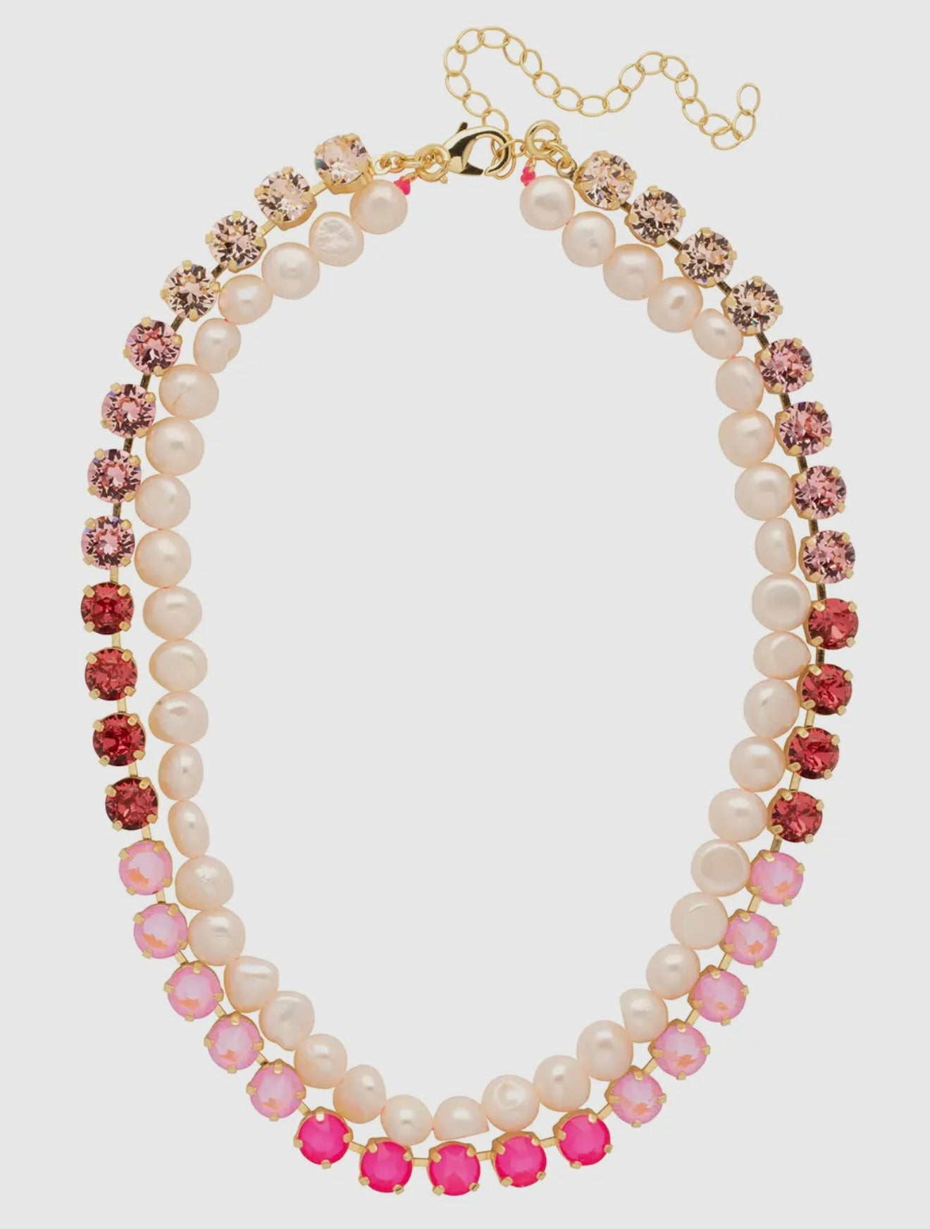 Pink Crystal Necklace w/ Removeable
Freshwater Pearls- Sorrelli