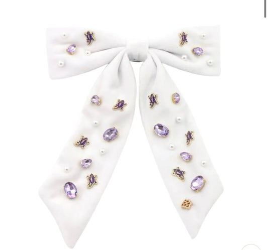 White TCU Bow