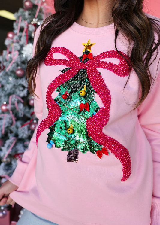 Pink BOWtiful Christmas Tree Sweater