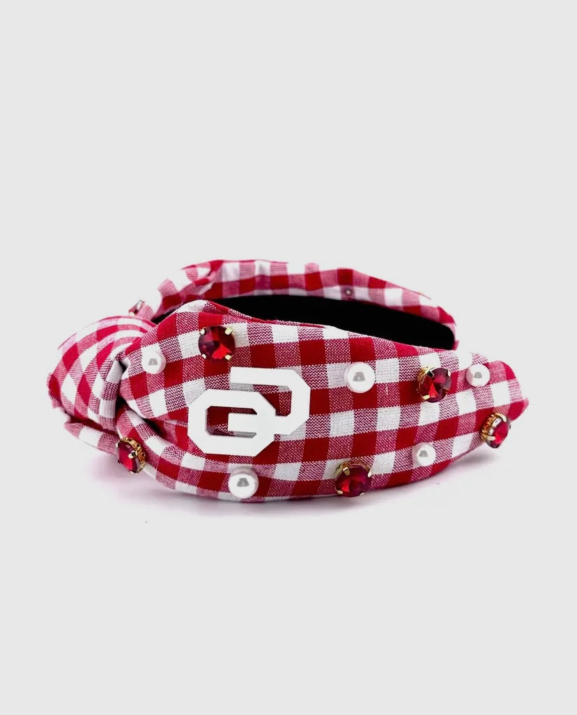 OU Gingham Headband