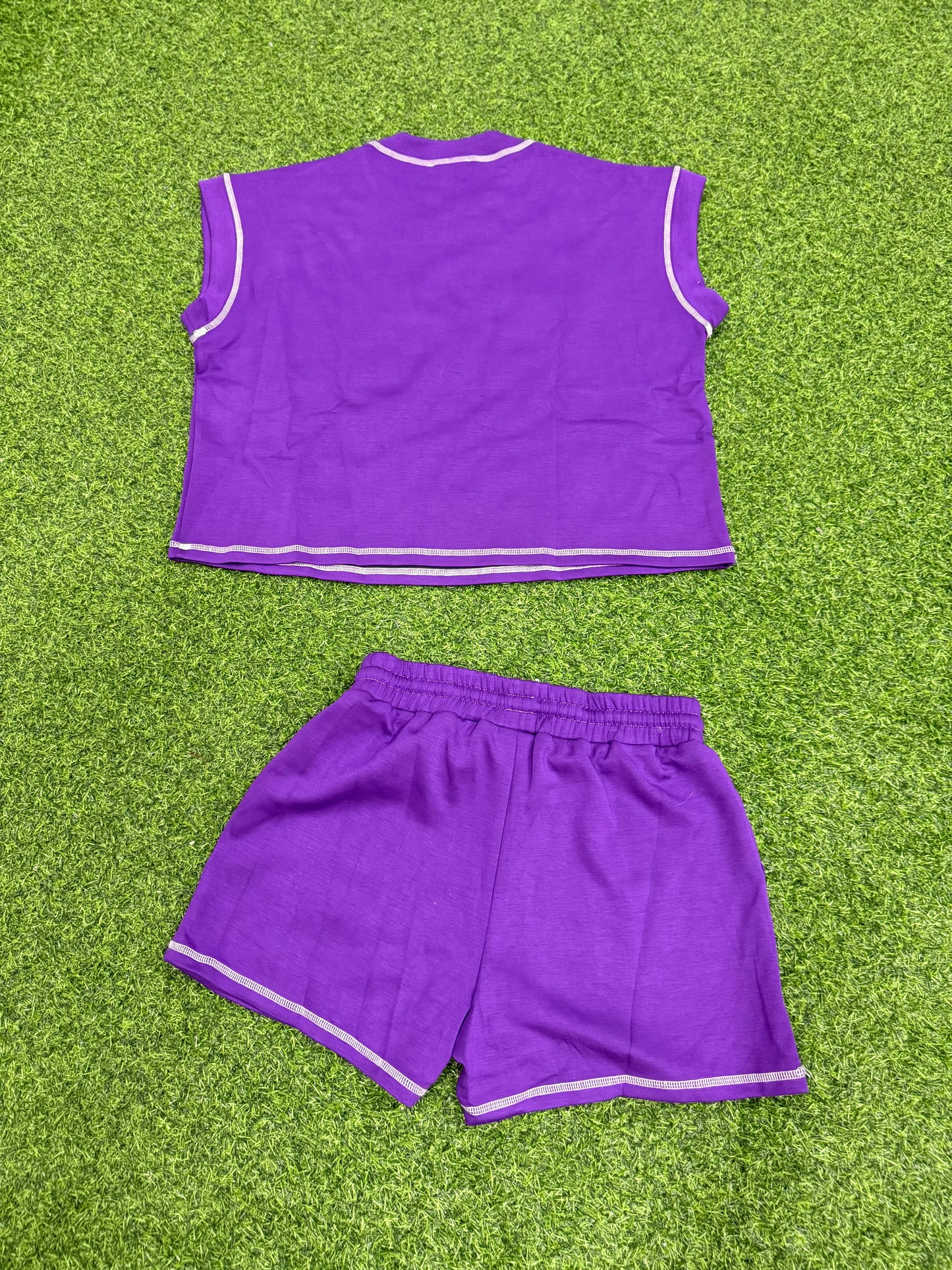 Purple Contrast Stitch Gameday Lounge Set