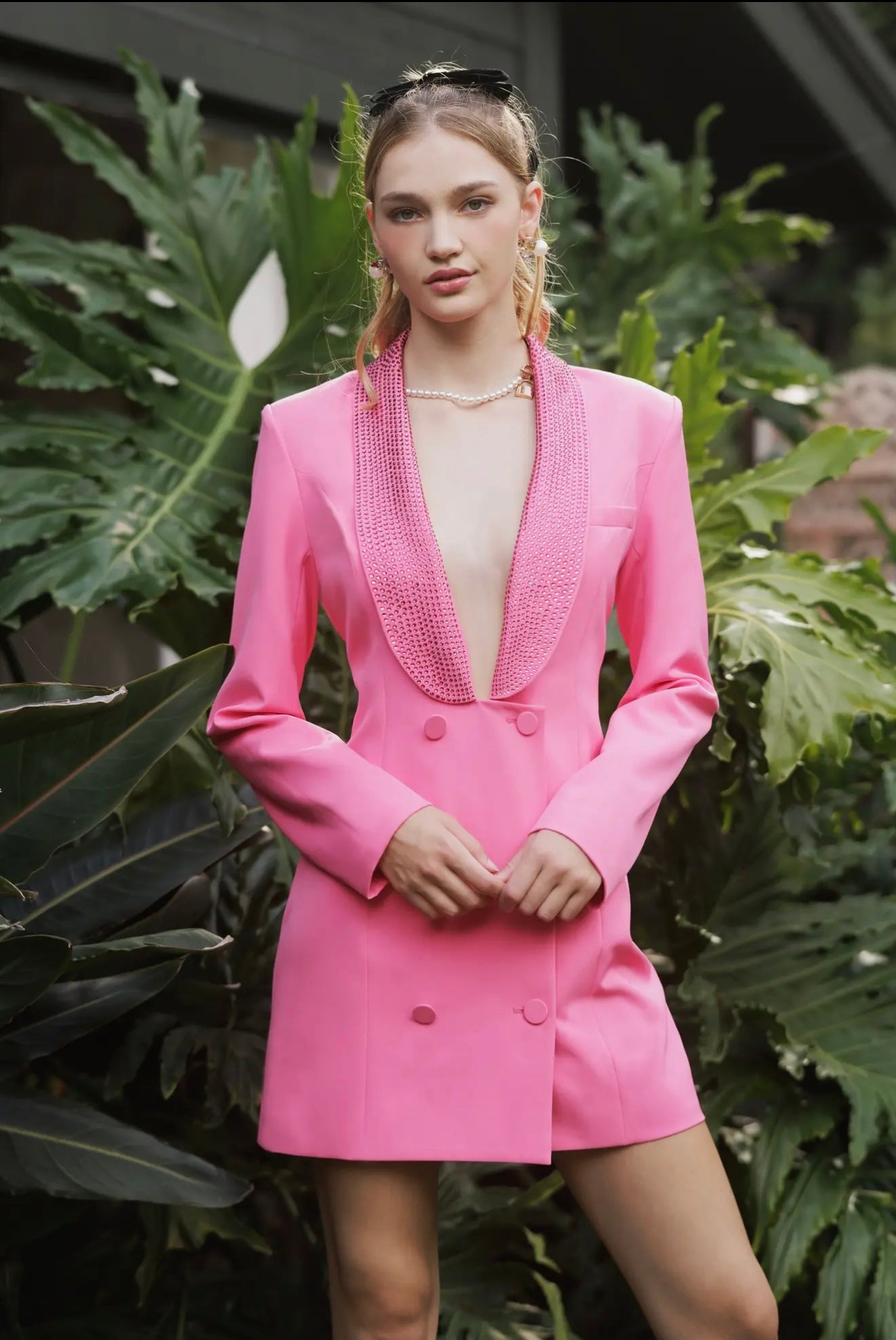 Barbie Pink Embellished Blazer