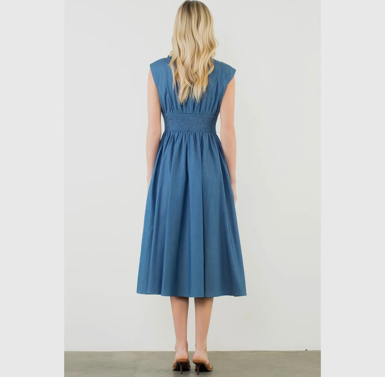 Jennie Denim Smocked Waist Dress