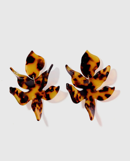 Flora Earrings- Brown Tortoise