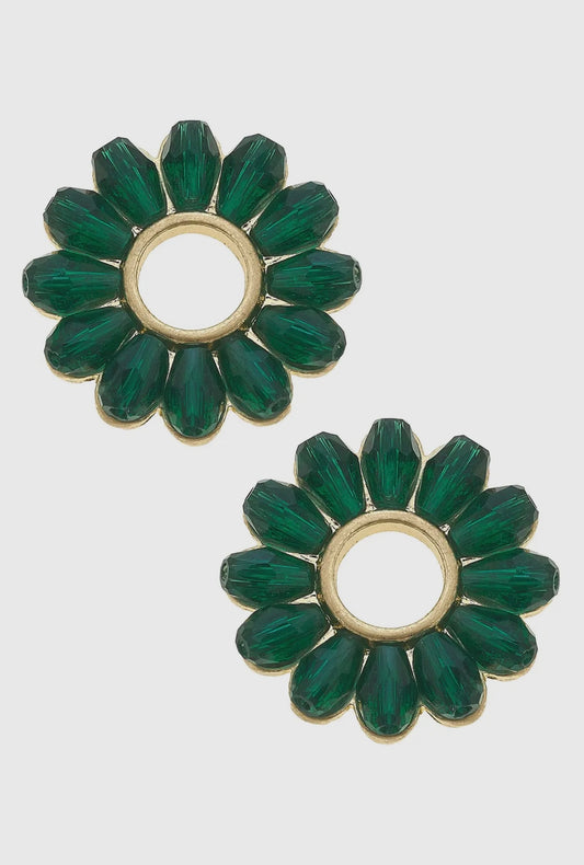Faye Delicate Glass Flower Stud Earrings