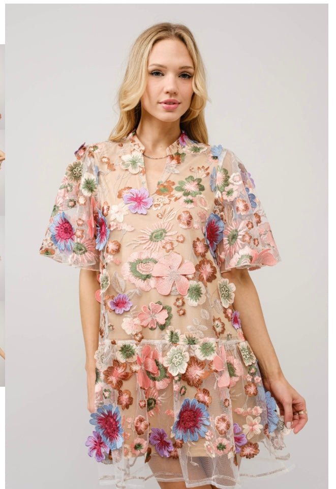 Adeline 3D Floral Dress