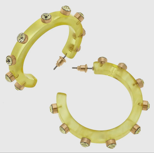 Renee Hoop Earrings- Yellow