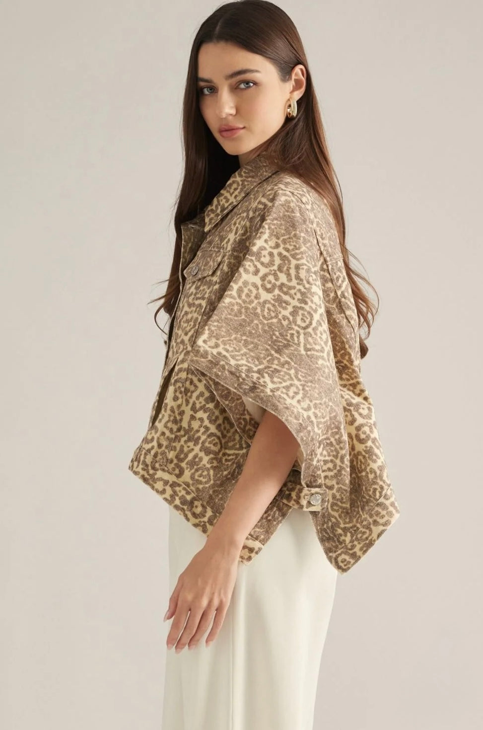 Andi Cape Jacket- Desert Leopard