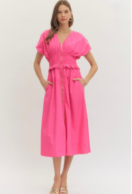 Astrid Dress- Hot Pink
