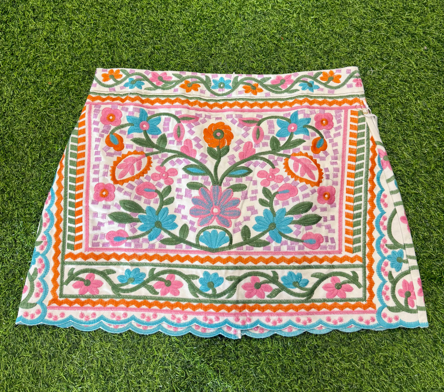 The Chloe Skirt- Multi Embroidery