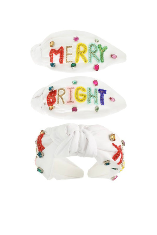 White Merry and Bright Headband