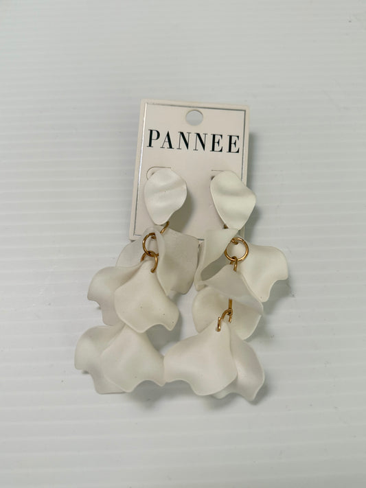 White Floral Drop Earrings