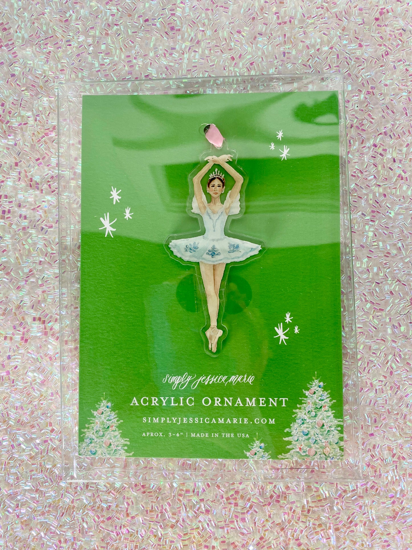 Snow Queen Ballerina Nutcracker Water Color Ornament