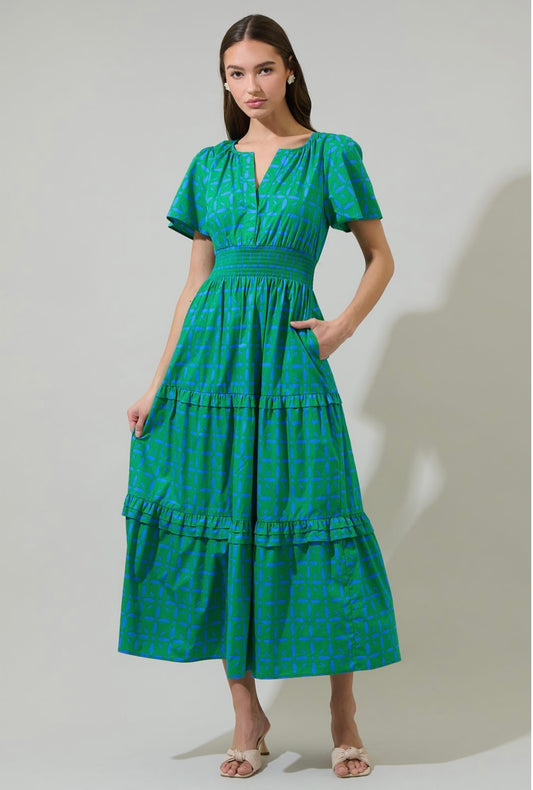 Prism Play Palmer Poplin Tiered Maxi Dress