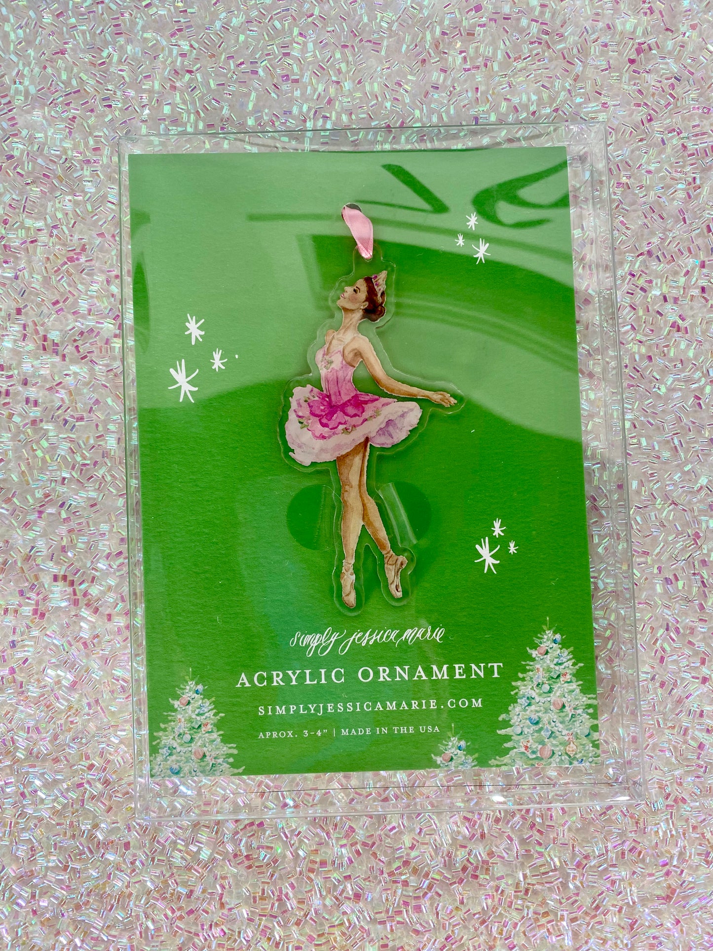 Land of Sweets Nutcracker Ballerina Water Color Ornament