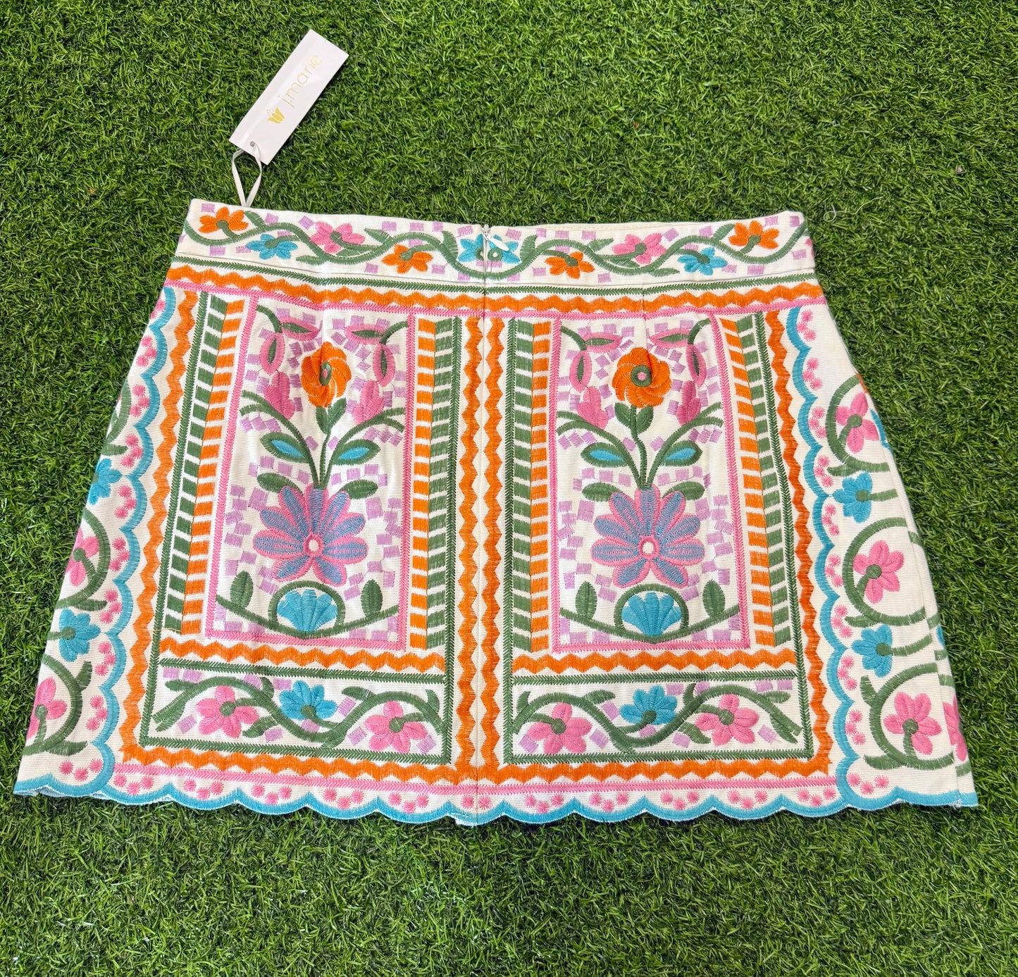 The Chloe Skirt- Multi Embroidery