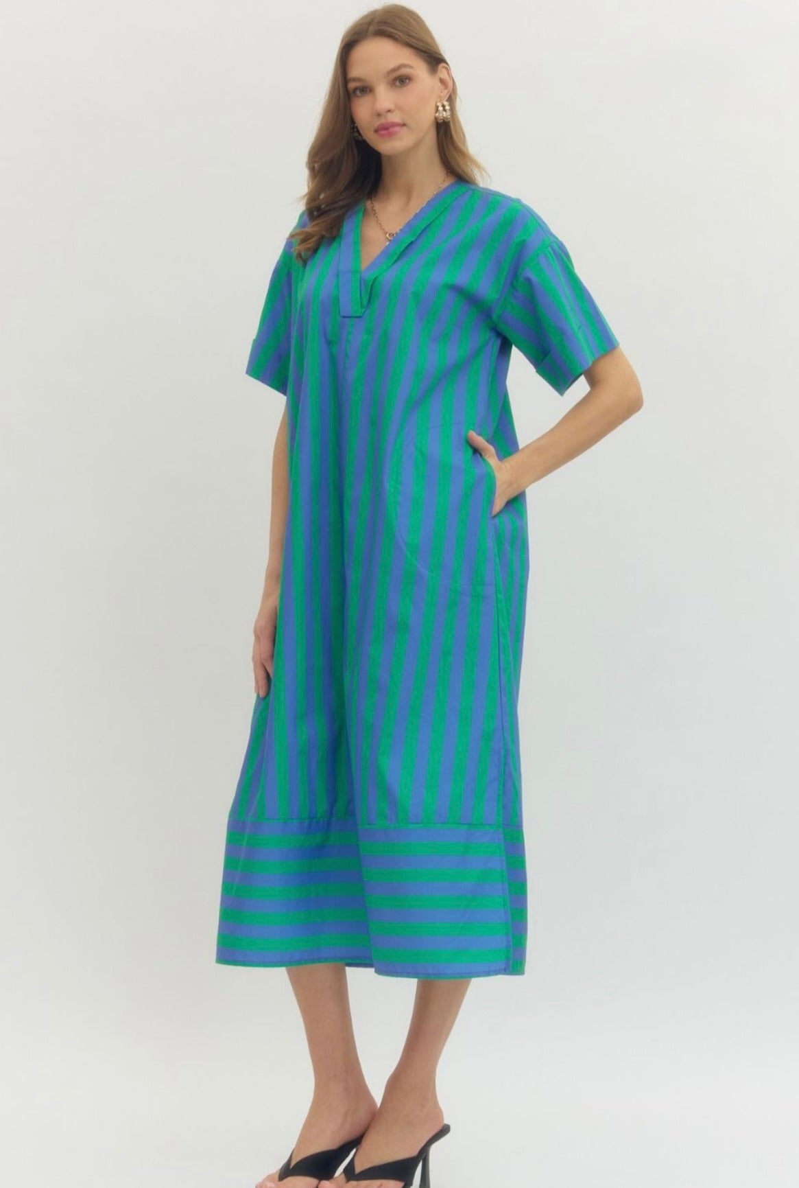 Addison Maxi Dress- Blue Green