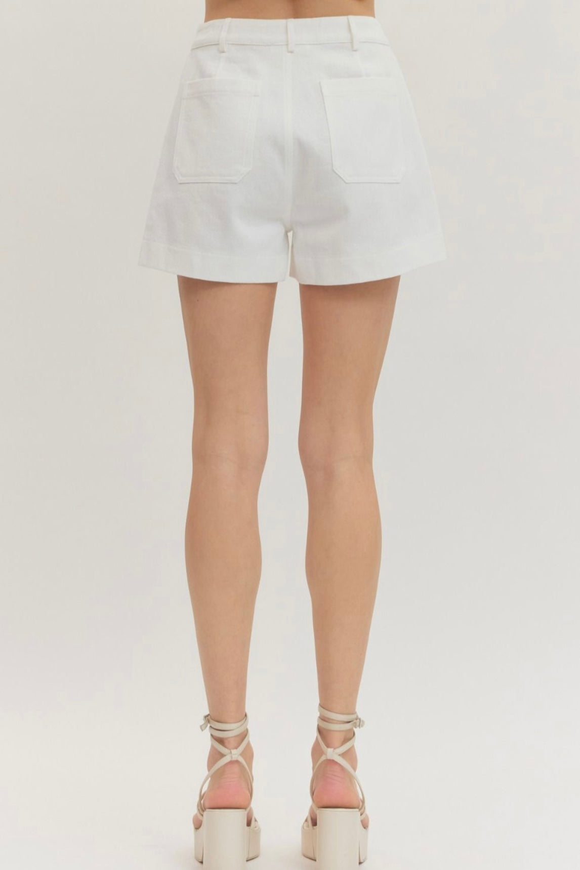 White Horsebit Shorts